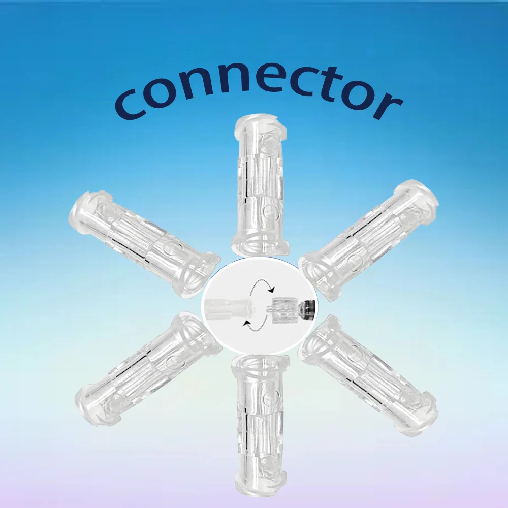

100pcs Transparent Syringe Double-Way Connector Easy And Durable Use In Sterile Environment Drug Guid syringe Connector