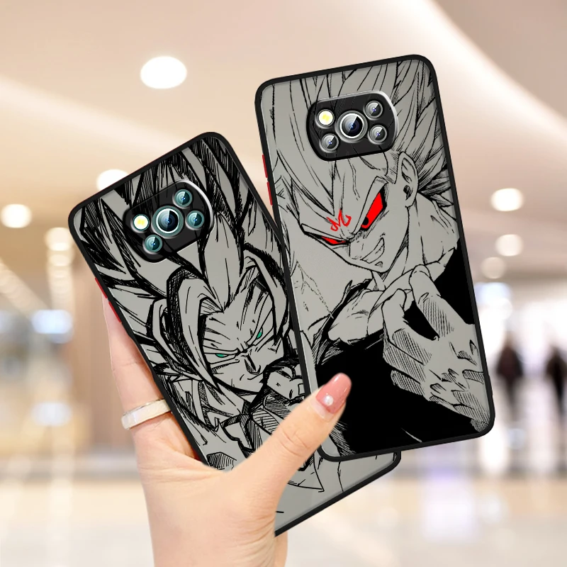 Comic Art D-Dragon Ball Goku Frosted Translucent For Xiaomi Mi Poco X5 X4 X3 M6 M5S M5 M4 M3 F5 F4 F3 GT Pro 5G TPU Phone Case