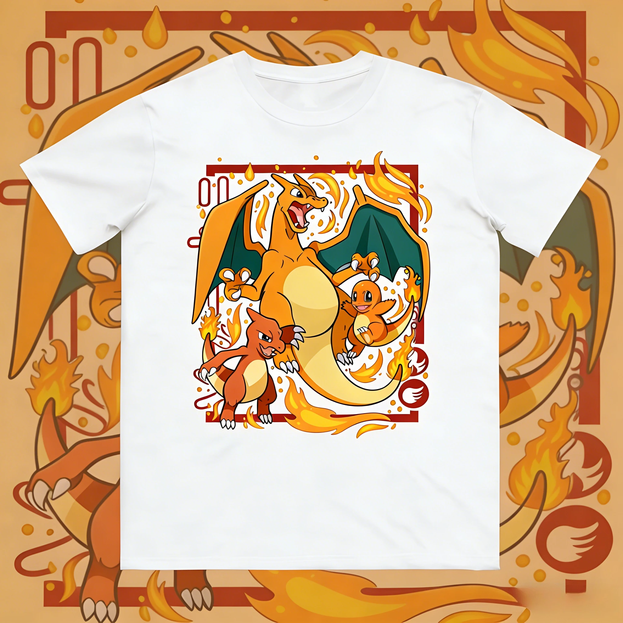 2026 Sommer Baumwoll-T-Shirt mit Aufdruck für Herren, Damen und Kinder, Atmungsaktives Oberteil für Anime-Fans, Feuerdrachen-Evolution-Familien-Grafik Streetwear