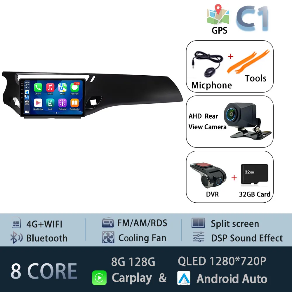Android 15 Autoradio Voor Citroen C3 DS3 2010-2016 5G WIFI Head Unit Navigatie Autoradio DSP BT Draadloze Carplay Auto 4G