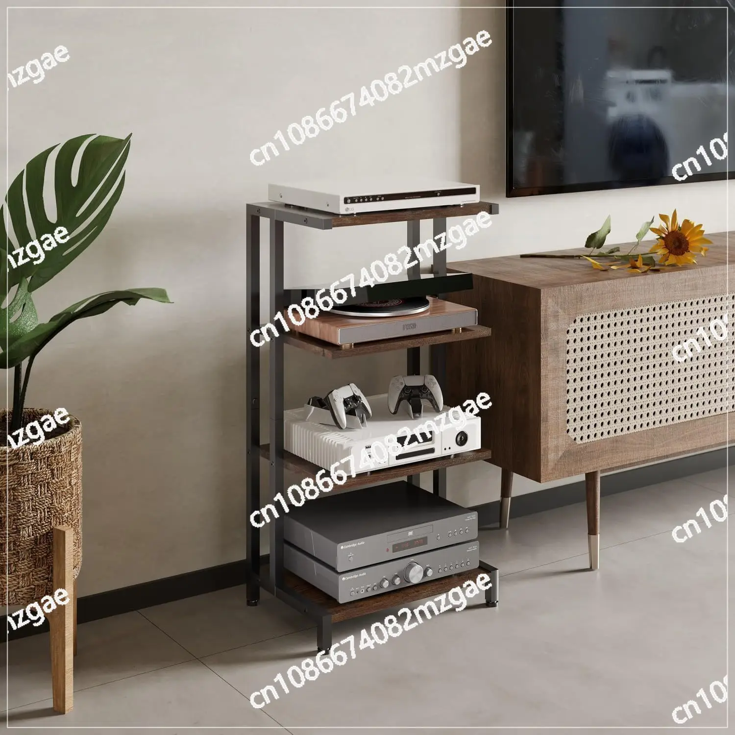 Ironwood Game Rack Power Amplifier Shelf Video Cabinet TV Top Box Router Audio Storage Rack