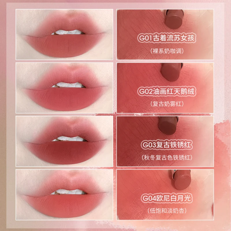 Gogotales Matte Lipstick Moisturizing Velvet Lipstick Affordable Student