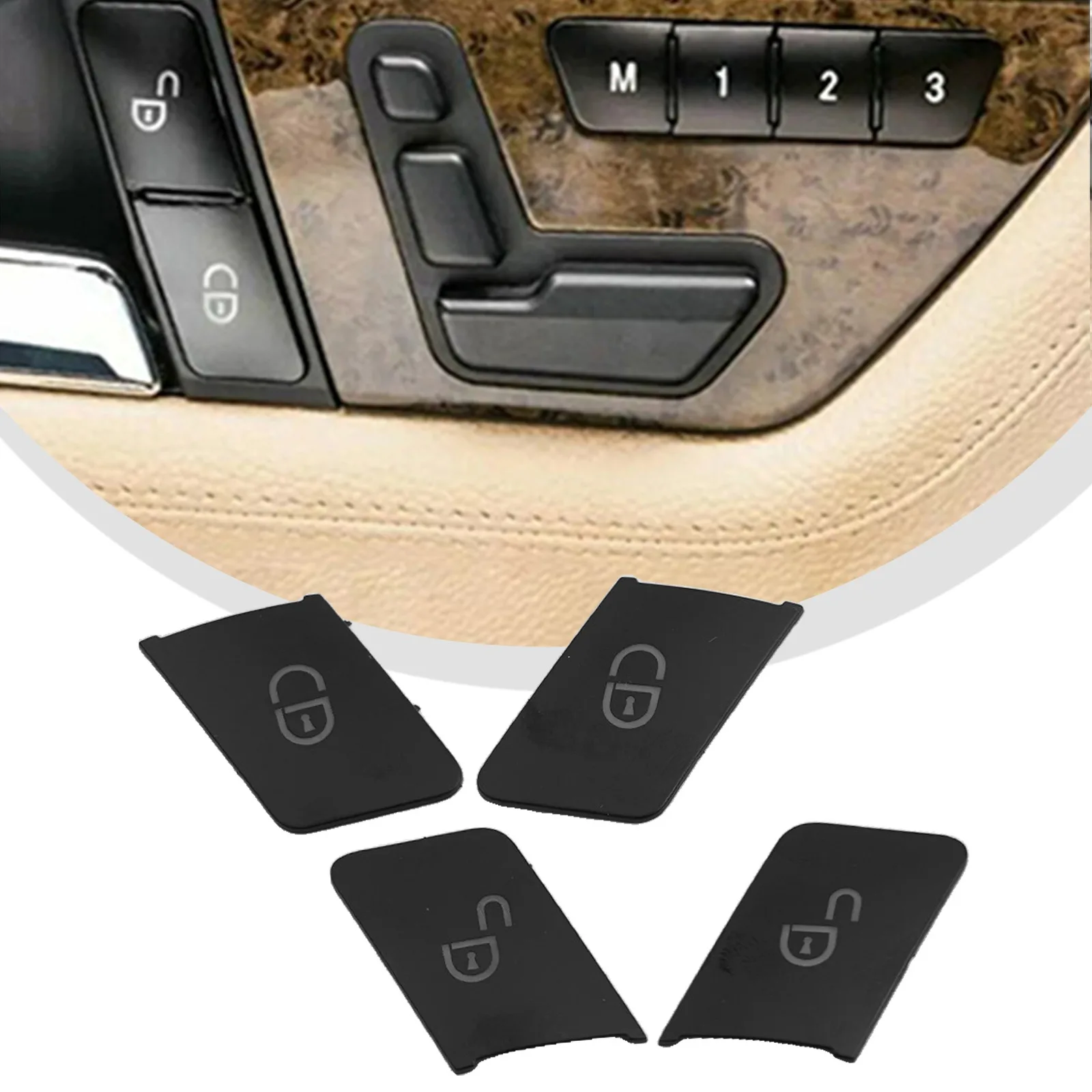 4pcs/set Car Door Lock Unlock Switch Button Cover Trim For Mercedes For Benz C E W204 W212 Car Accessories