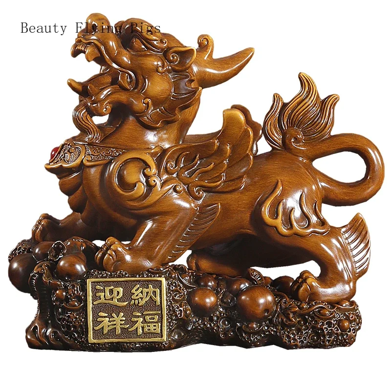 High grade resin Pixiu ornaments, living room wine cabinet, office opening gifts, handicrafts Animal feng shui Christmas present