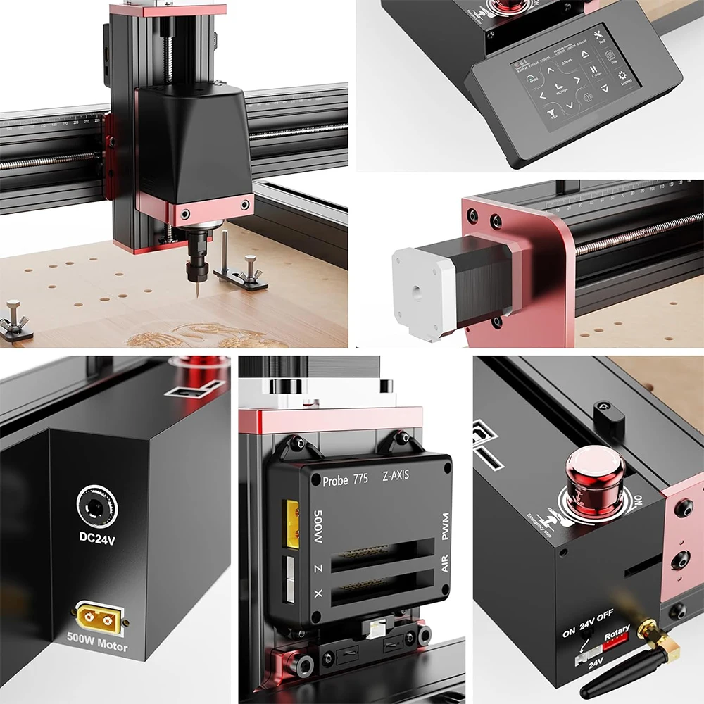 CNC TTC450 Pro Powerful Wood Engraving Machine Rotary 3th Axis Laser Engraver Cnc Router For MDF PVC Epoxy Metal Carving Cutting
