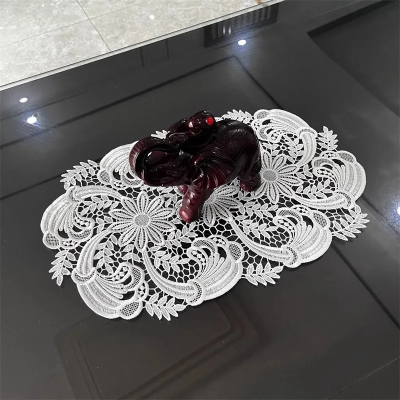 NEW Cotton lace Christmas flower Embroidery table cloth cover wedding tablecloth party kitchen Table decoration and accessories