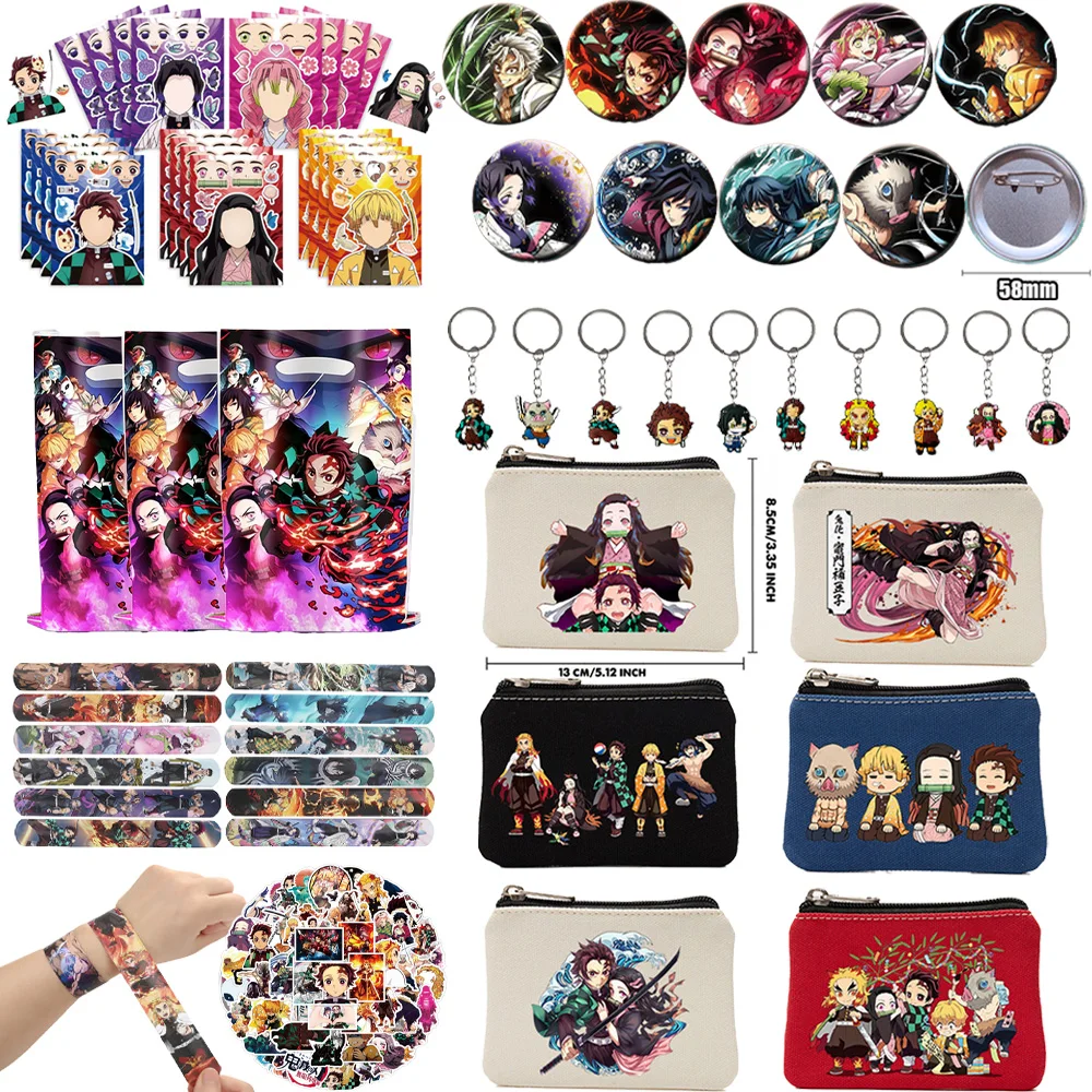 

Demon Slayer themed peripherals Kamado Tanjiro Kamado Nezuko badge sticker keychain gift bag filler ideal gift for friends