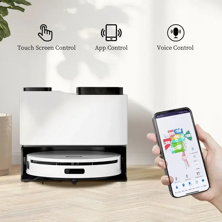 Ro bot Aspiradora Floor Cleaning Ro bot 5000pa Rotary Smart Rob ot Vacuum Cleaner With Self-Emptying Dustbin Mopping Function