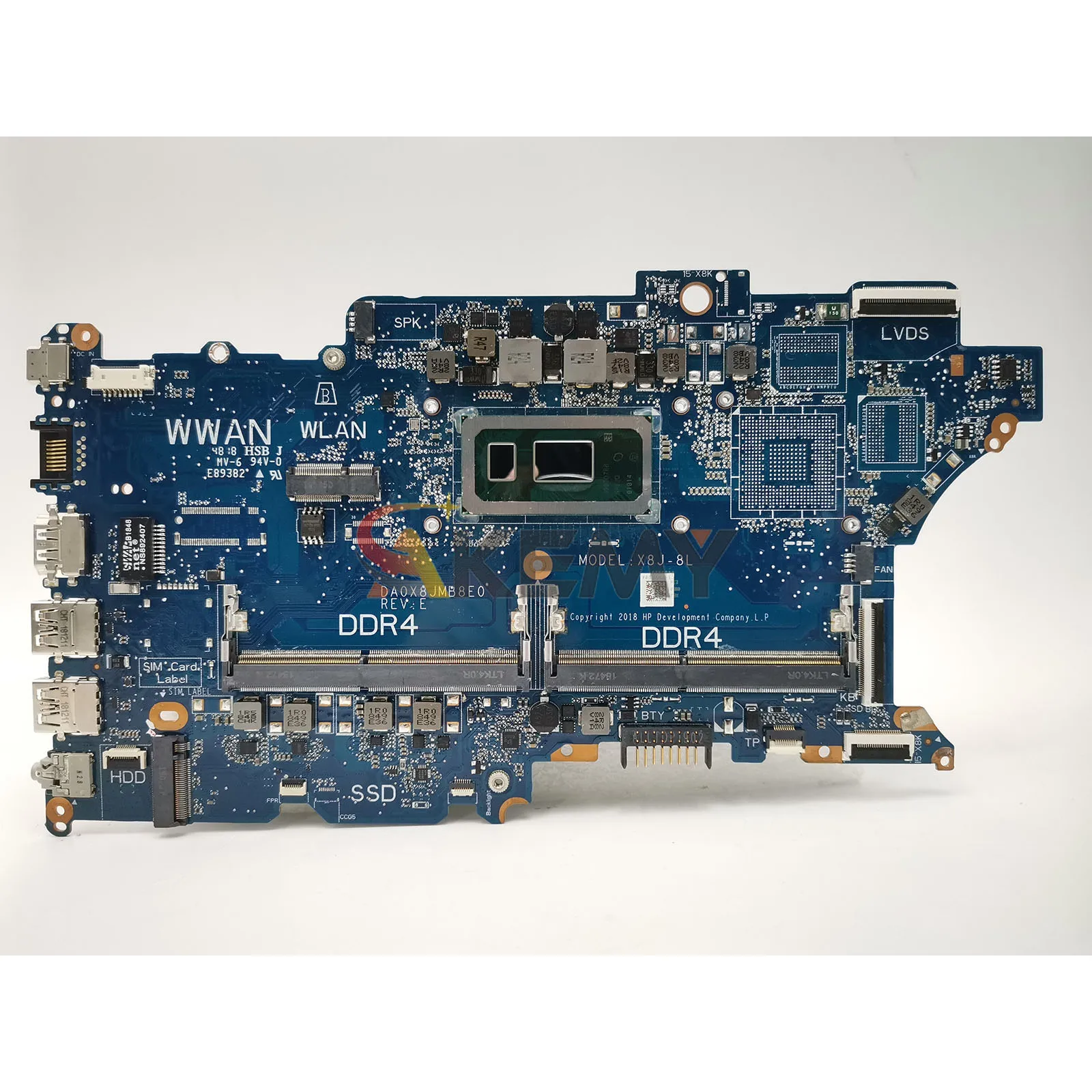DA0X8JMB8E0 Per HP ProBook 440 450 G6 Scheda madre del computer portatile con CPU i5 i7 UMA Testato OK