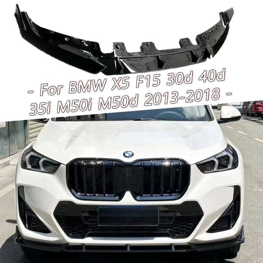 For Bmw X1 iX1 U11 30e 25i 20i 23i ix1 M Sport 2023-2024 3Pcs ABS Gloss Black Front Bumper Splitter Lip Spoiler Diffuser Bodykit