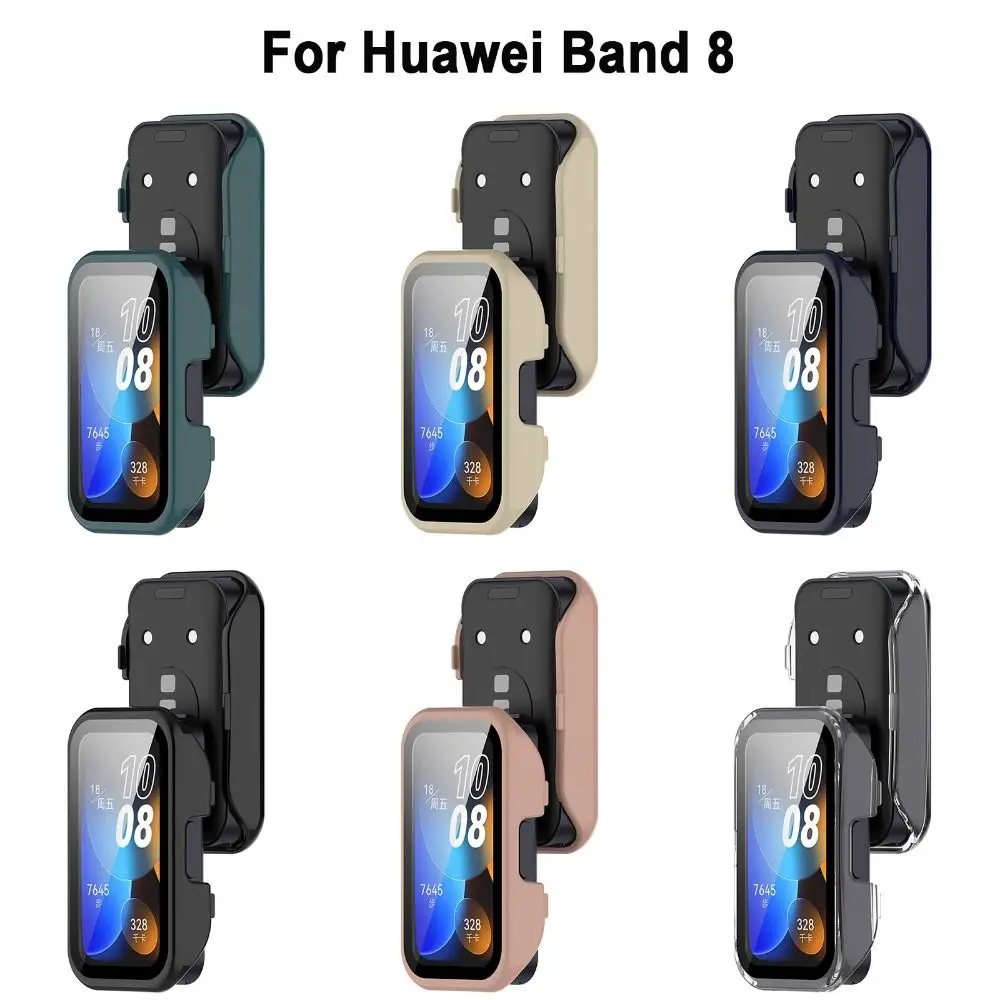 New Protective Full Coverage PC Shell Tempered Cover Case Screen Protector For Huawei Band 8