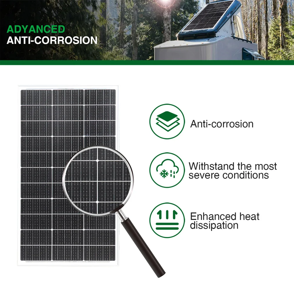 400W sztywny panel słoneczny 300W panele słoneczne 200W ogniwo słoneczne 100W 18V panel fotowoltaiczny aluminiowa rama 12V / 24V ładowanie