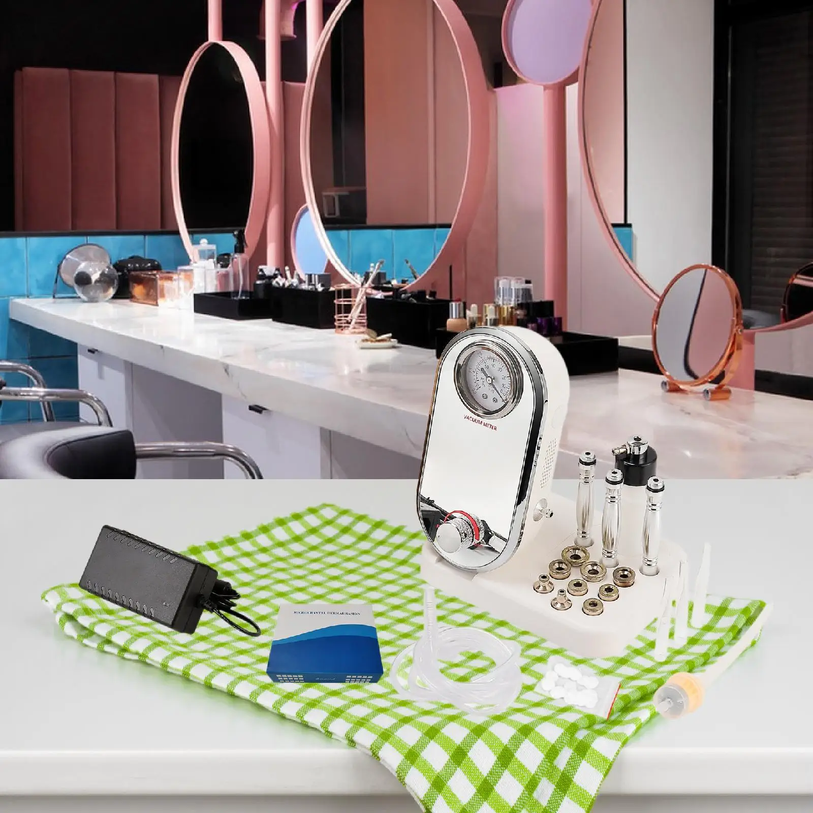 

3 in 1 Diamond Microdermabrasion Machine 9Pcs Diamond Tips Beauty Instrument