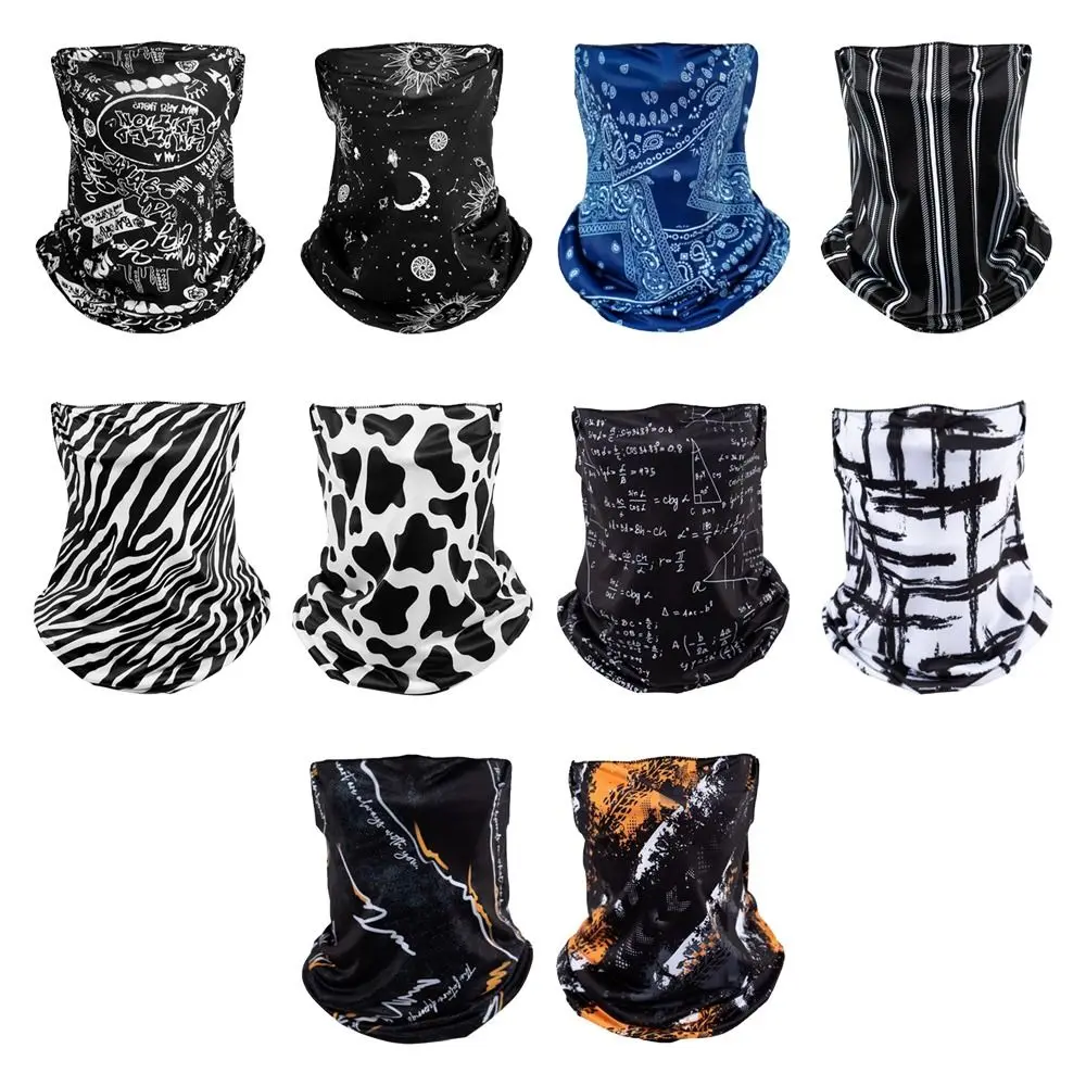 

Neck Protection Breathable lce Silk Bandana Elastic Hanging Ear Cycling Balaclava Headband Scarf Men Women