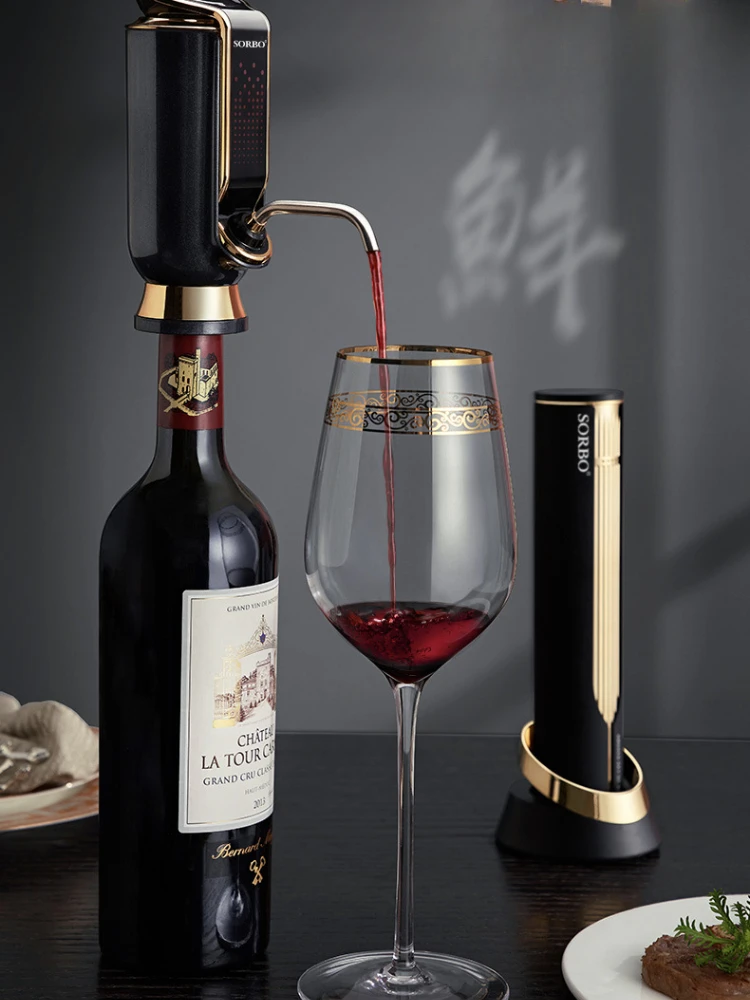 Decanter elettrico per vino, dispenser per la freschezza del vino rosso, rapido ‌ Decanter ad alcool per uso domestico, Tinto quantitativo ‌   Set di erogazione