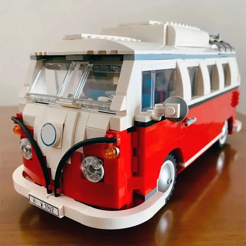 Spot : briques de construction, bus créatif, chariot de pique-nique vert T1, blocs de construction pour garçons et filles, cadeaux d'anniversaire, décorations pour la maison