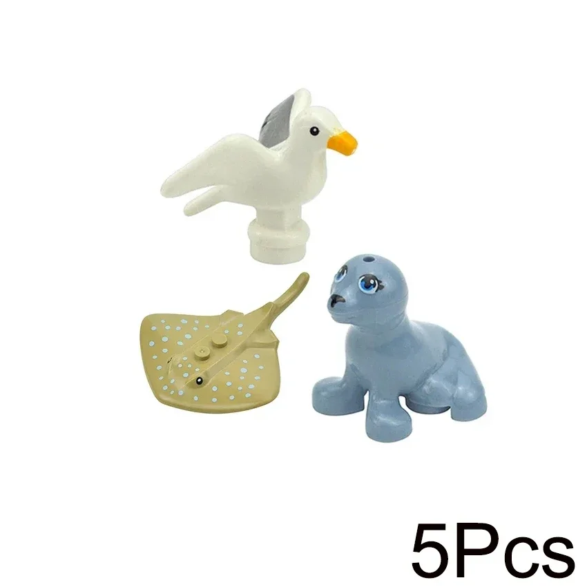 MOC Tier-Bausteine, kleine Partikel, Szenenmodell Tiger, Schaf, Ente, Pferd, Wal, Lernspielzeug, Zoo, zum Zusammenbauen, Geschenk, DIY-Bausteine, Spielzeug – Detail 6