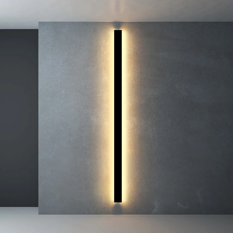 Imagem -03 - Nordic Waterproof Led Wall Light Linha Simples e Luxuoso Jardim ao ar Livre Sala de Estar tv Fundo Lavadora