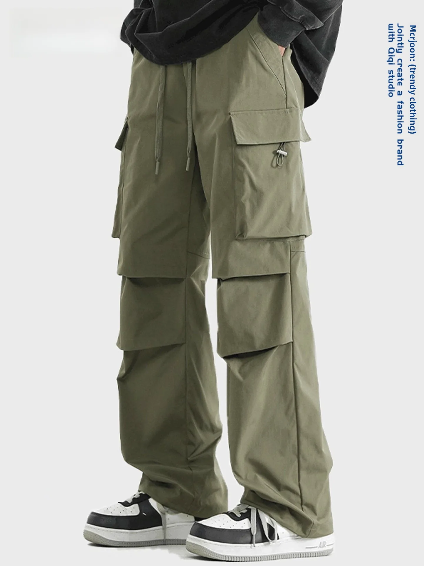 

Trendy Outdoor Workwear Pants Loose Straight Leg Trousers for Men Spring Autumn New Casual Loose Fit Student Sports Pants