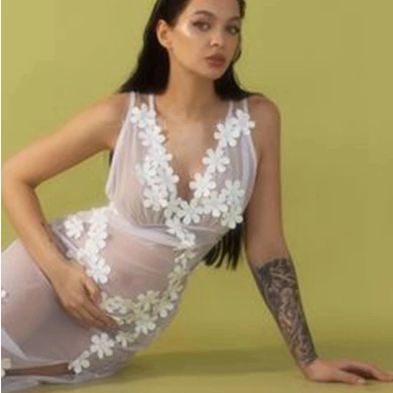 Maternity Dresses Photoshoot Lace V-neck Petite Elegant Maternity Sleeveless Hollow Out Floral Dress Pregnancy Outfit Baby Showe