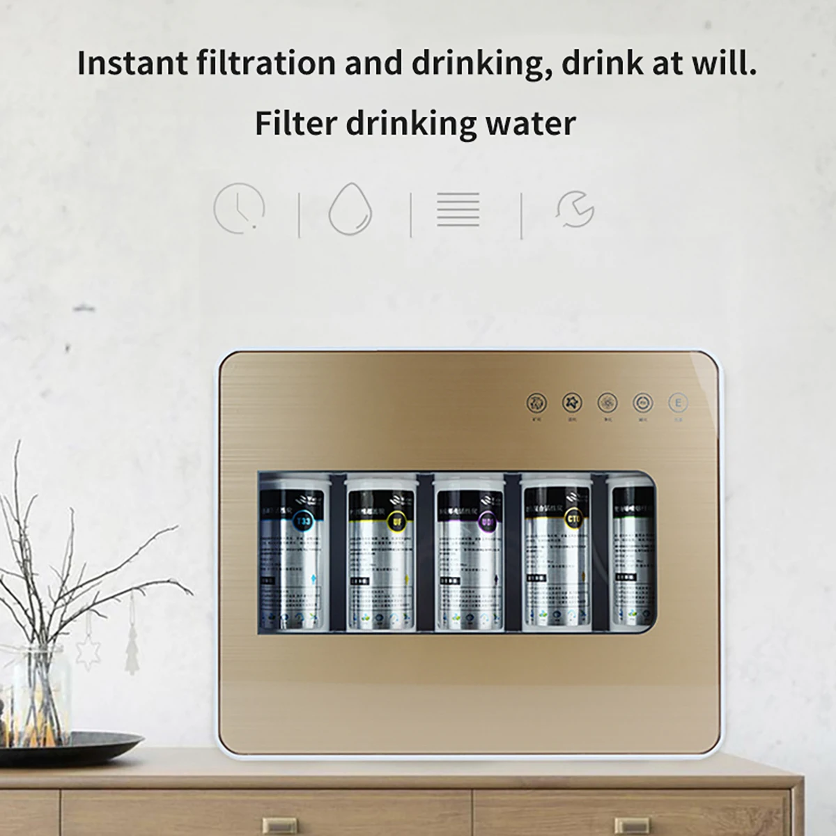 جهاز تنقية المياه للترشيح الفائق للمطبخ مكون من 5 مراحل لا يتطلب كهرباء، سهل التركيب وإزالة البكتيريا/الصدأ/الرواسب #1