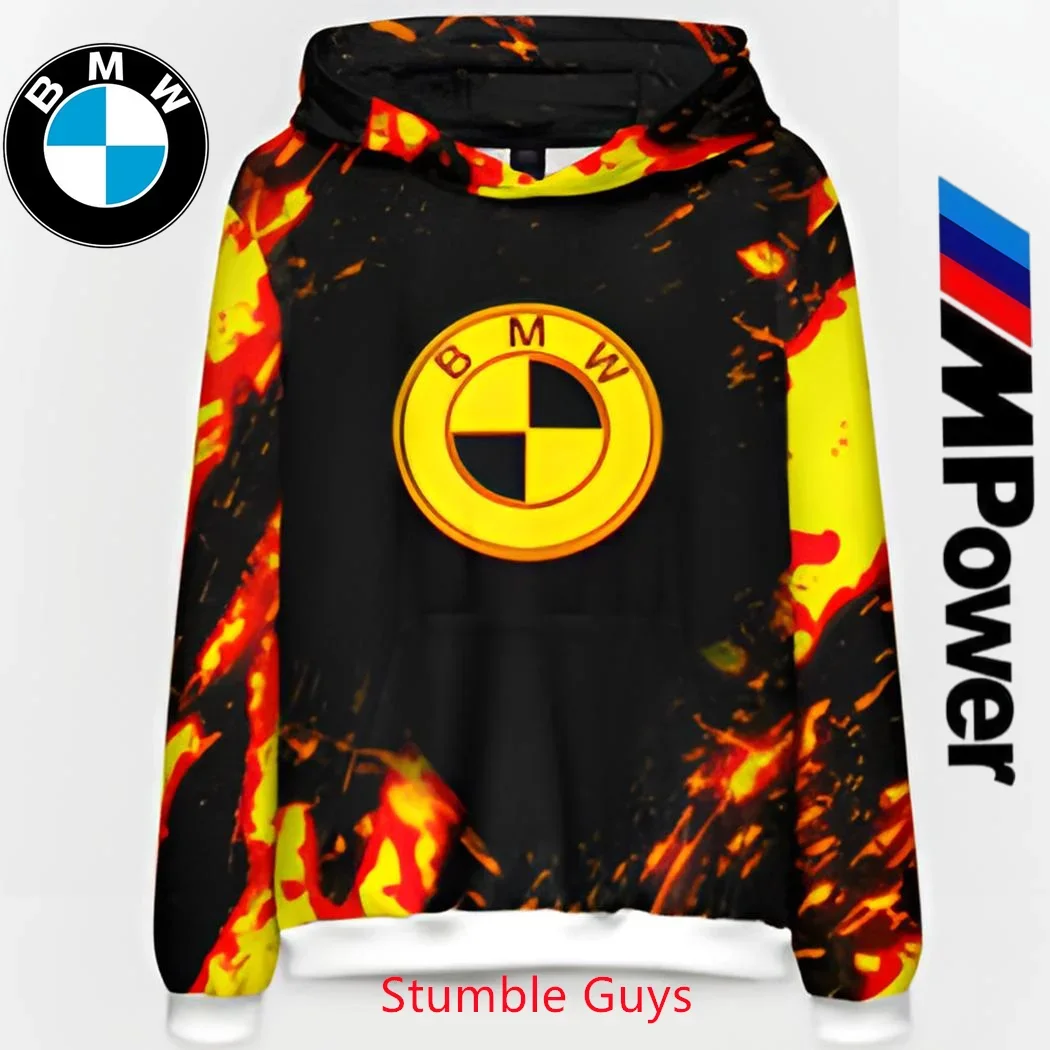 

BMW Men's Spring Autumn Hoodie Car Racing Moto Inspired Kids Sweatshirt Comfortable For Outdoor Daily Wear