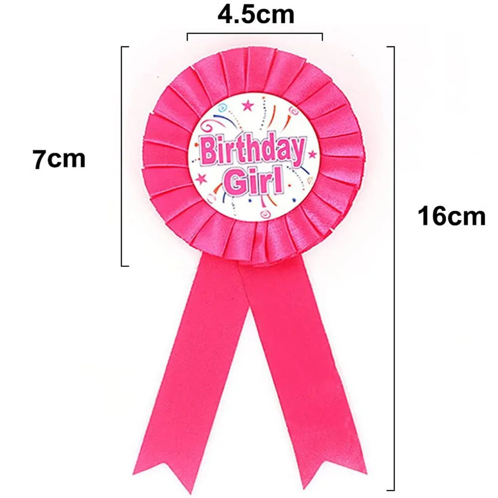 Cross Border Girl Boy Birthday Brooch Pin Boy Tin Chest Badge Birthday Party Brooches For Birthday Party Ribbon Chest Brooches