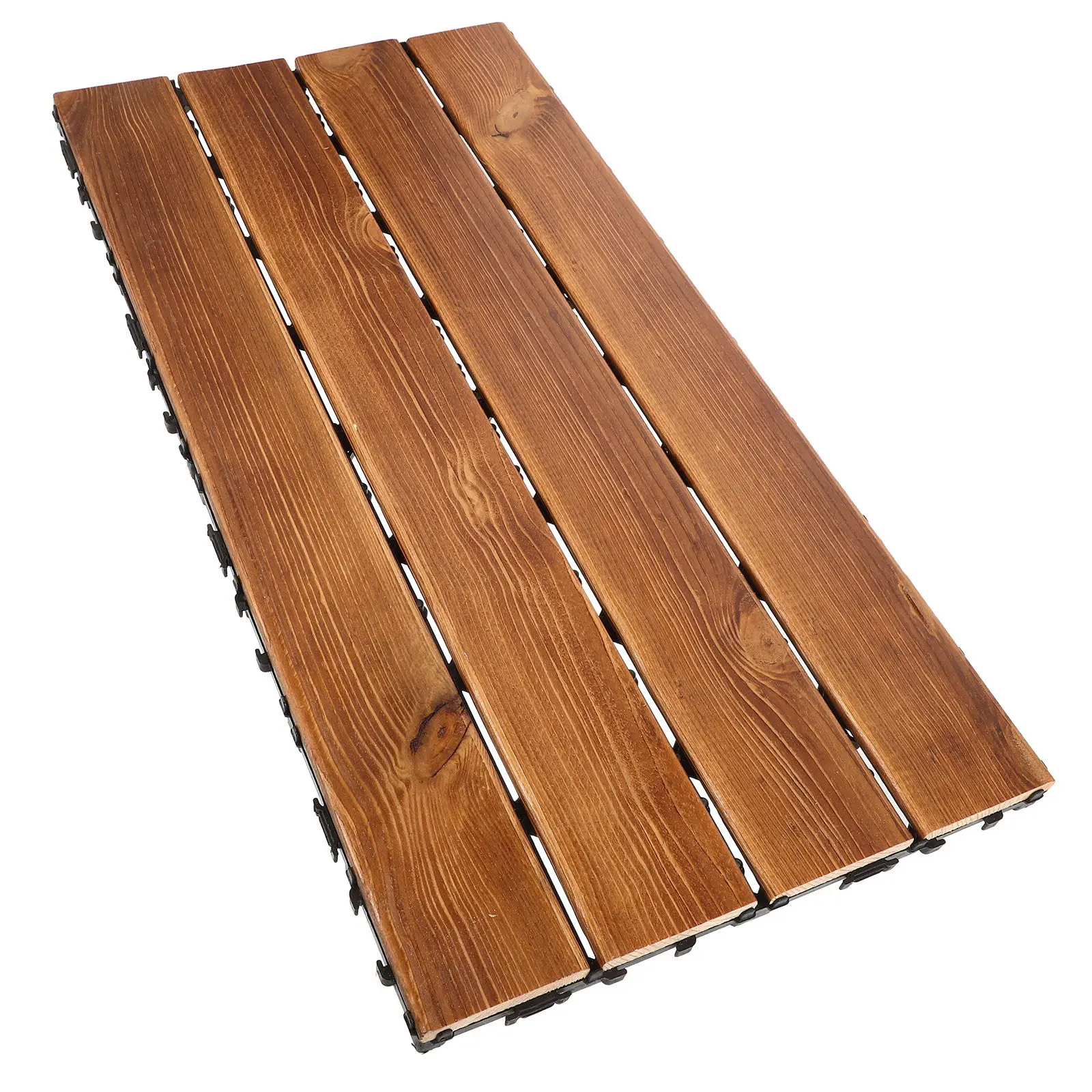 

Carbonized Wood Patios Floor Tiles Interlocking Outdoor Decking System Weatherproof Balcony Floor Garden Terrace Walkway