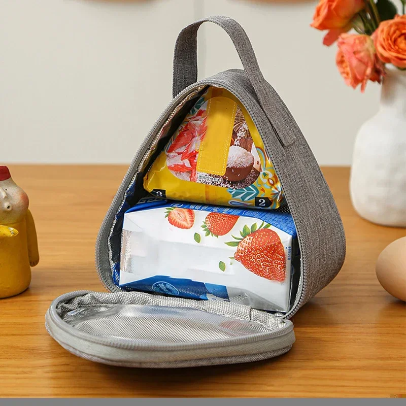 Borsa per il pranzo isolata triangolare addensare il dispositivo di raffreddamento termico Bento Box Bags contenitore per alimenti portatile da