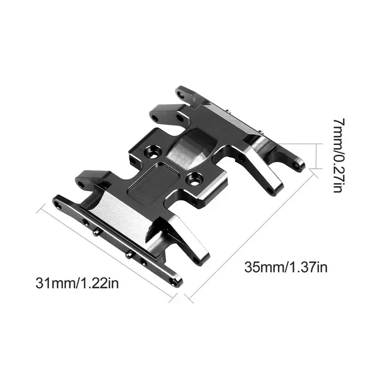 Support de boîte de vitesses en métal pour voiture sur chenilles Axial SCX24 90081 1/24 RC, support de Transmission, plaque antidérapante, pièces de mise à niveau