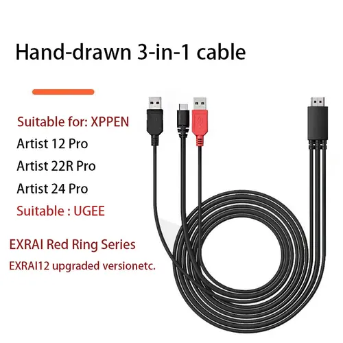 Imagen 2 del producto Havapen Cable original 3 en 1 para xppen Brand Cable original 3 en 1 para Artist Pro 14, Artist 10/12/13/16 (2a generación)