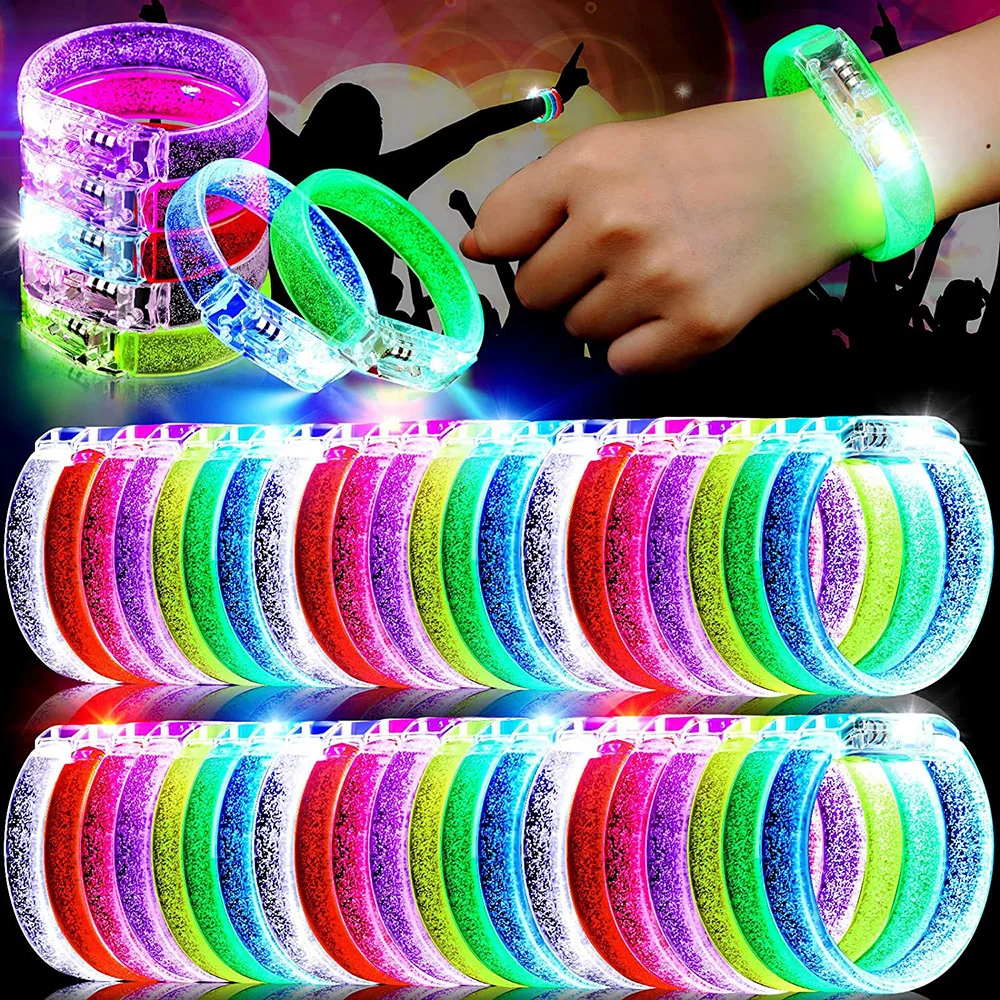 1Pcs LED Neon Light Up Bracelet Toys Sticks Bracelets Wristbands Glow In The Dark Party Supplies Kids Adults Party Favor