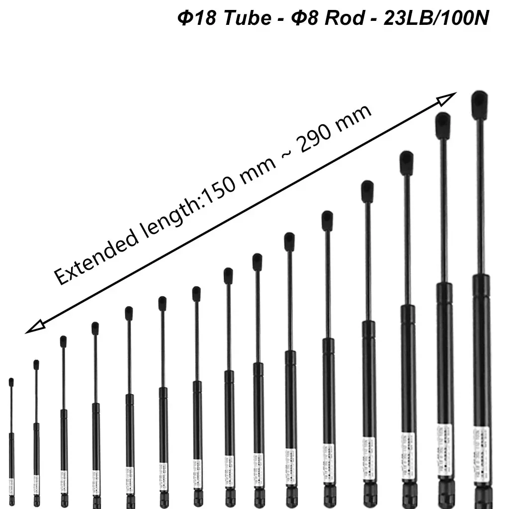1PC 100N/23LB 150-290mm Universal Gas Strut  Ball Socket Lift Support Car Hood and Hatch Lift Trunk Camper Shell DIY Tool Box