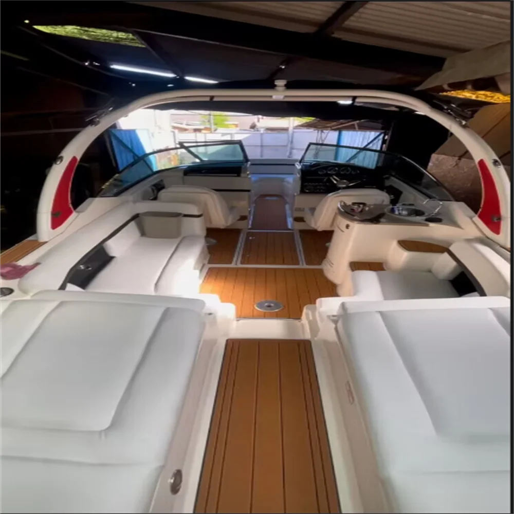 ل 2010 Sea Ray 270 SLX منصة السباحة قمرة القيادة وسادة قارب إيفا رغوة خشب الساج الكلمة حصيرة دعم لاصق SeaDek Gatorstep نمط الطابق #4