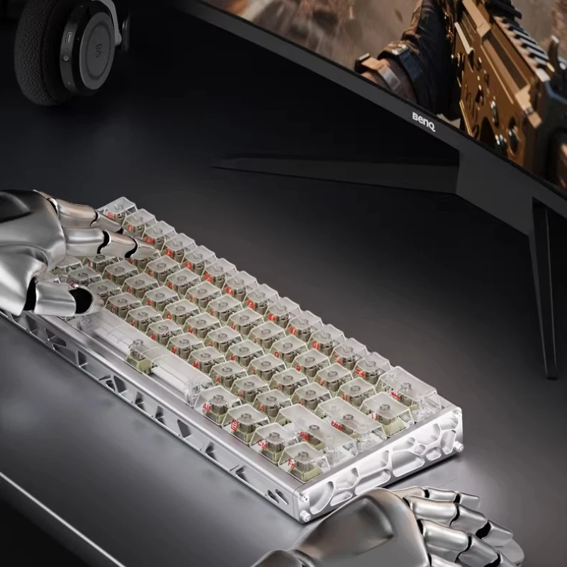 

Ajazz ALUX60 All-aluminum Magnetic Axis Mechanical Keyboard CNC Customized Hot Swap FPS/Varolant E-sports Wired Gaming Keyboard