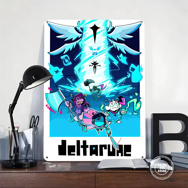 Deltarune Game Metal Poster Custom Wall Art Retro Vintage Tinplate Signs for Man Cave Bar Accessories Home Decor Living Room