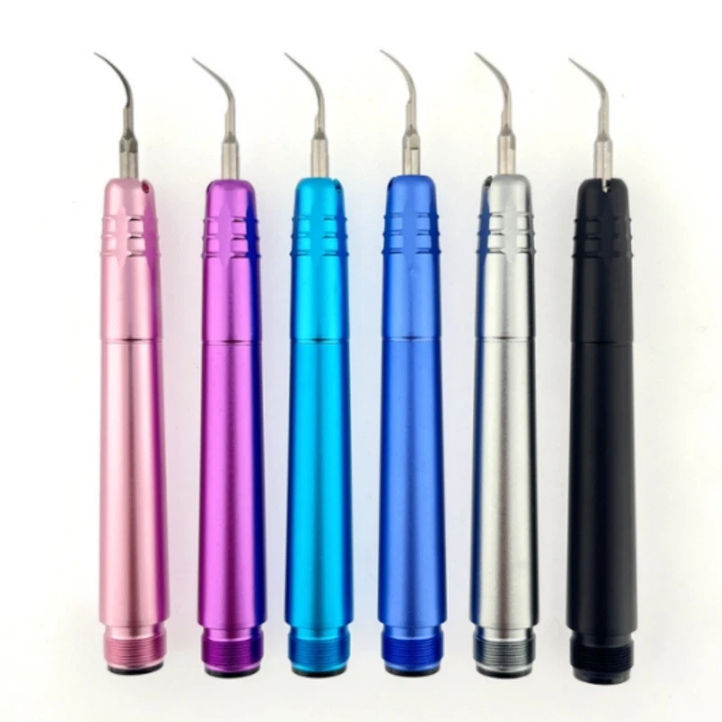 Colorful Ultrasonic Air Scaler with 3 Cleaning Tips 2 Holes Handpieces for Tooth Calculus Remover Cleaning
