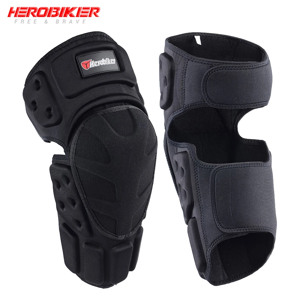 HEROBIKER Motorcycle Knee Pads Motocross Knee Protector Guard Moto Knee Protector Protective Gear Motorbike Ridng Knee Black