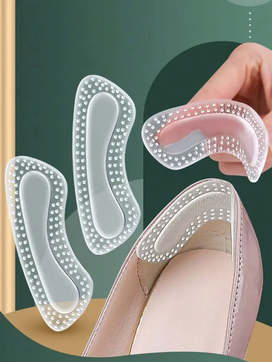 

1 Pair 4D Silicone Heel Grips, Transparent Invisible Anti-Friction Heel Protector For Women, Suitable For High Heels, Loafers