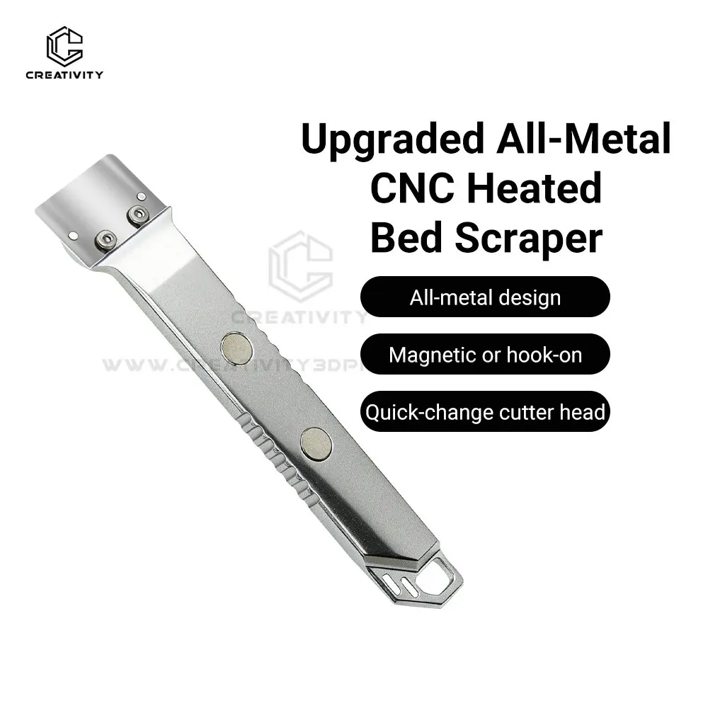 

Цельнометаллический скребок для 3D-принтера, с лезвием SK5, обработанным на ЧПУ, инструмент для очистки, совместимый с Voron, Snapmaker, Elegoo