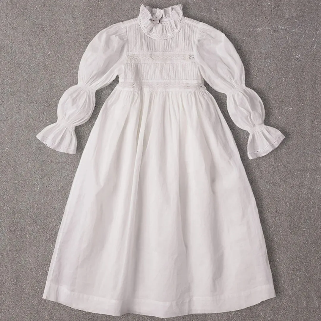 Satin Flower Girl Dresses for Wedding High-Neck Long Length Baby Girl Birthday Dresses First Holy Communion Gowns Customized view 4
