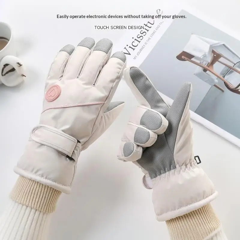 Damen-Winterskihandschuhe mit Touchscreen-Funktion, wasserdichtem Thermofutter, perfekt zum Skifahren, Wandern und für kalte Outdoor-Aktivitäten. – Detail 3