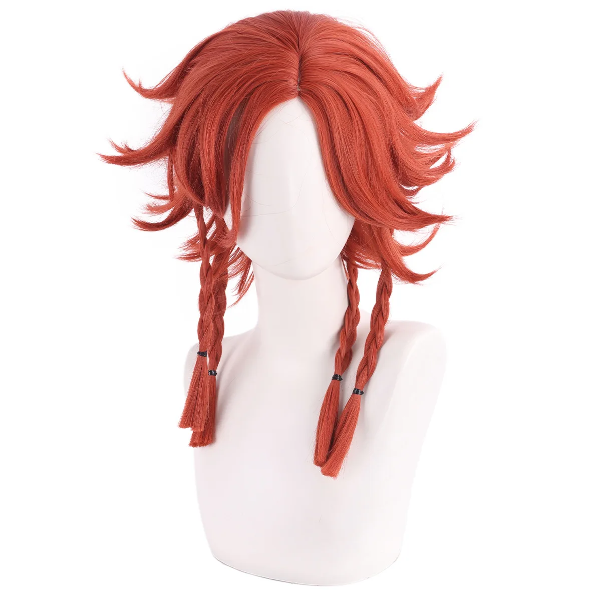 Main Shengda Synthetic Cosplay Wig Inspired By Archer Character Special Dark Red Braided Scalp Design Costume Party Anime
