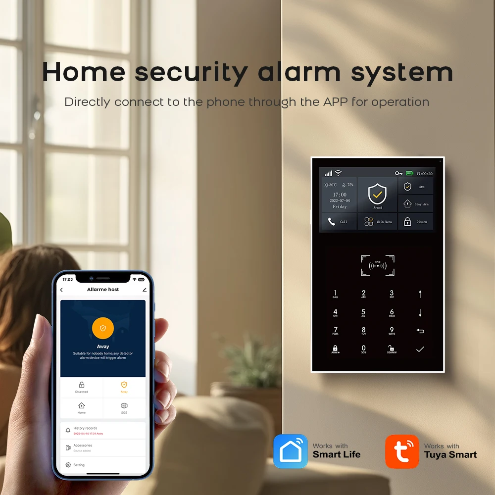 4G Wifi Wireless Alarm System Tuya Smart Home Child Safety Home Anti-theft System Smart Life App Control Works with ALexa PG-109 view 2