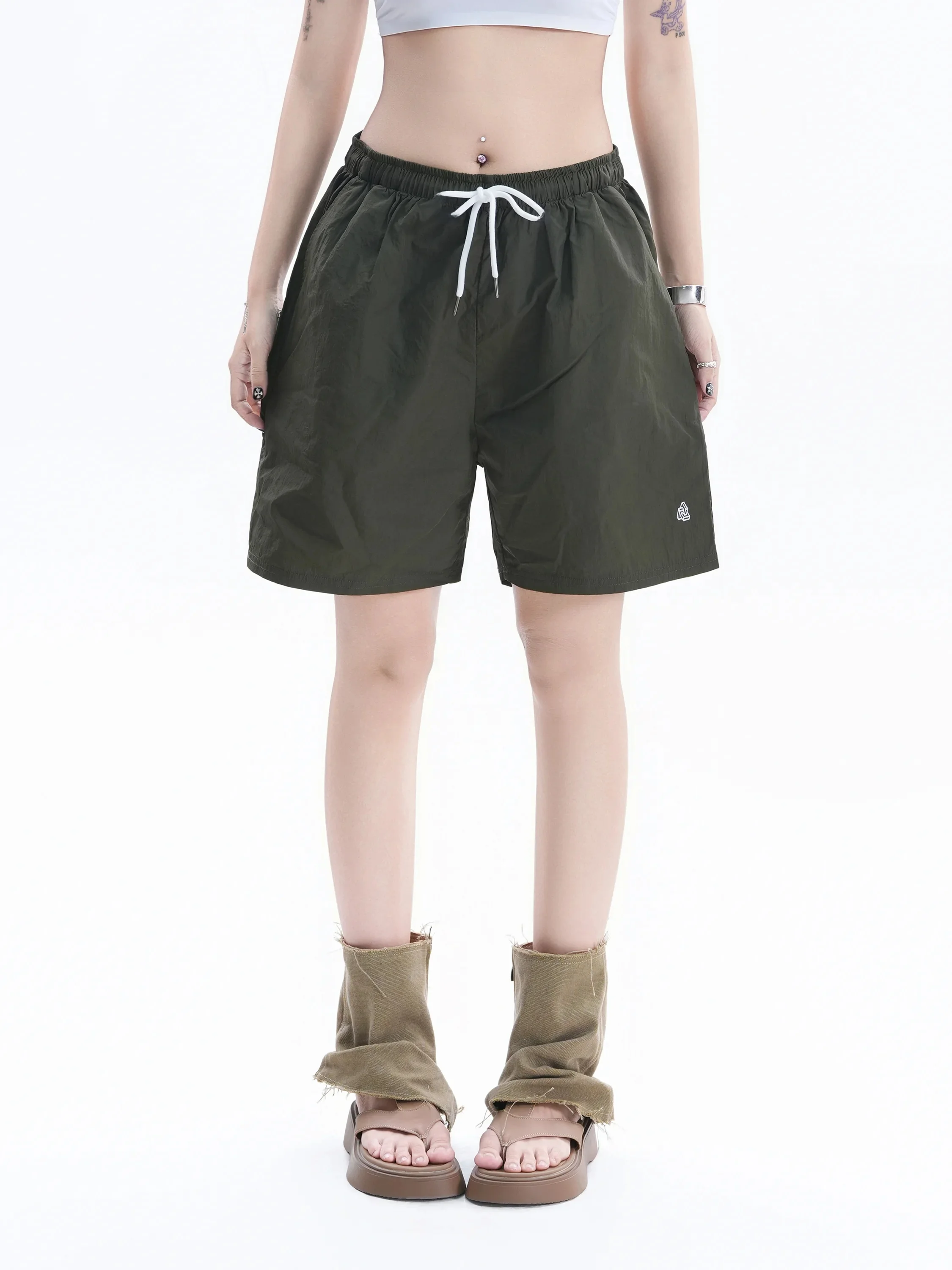 Outdoor Style Quick Dry Loose Fit Shorts for Couples Versatile Casual Pants Polyester Fabric Summer Collection Small Ball