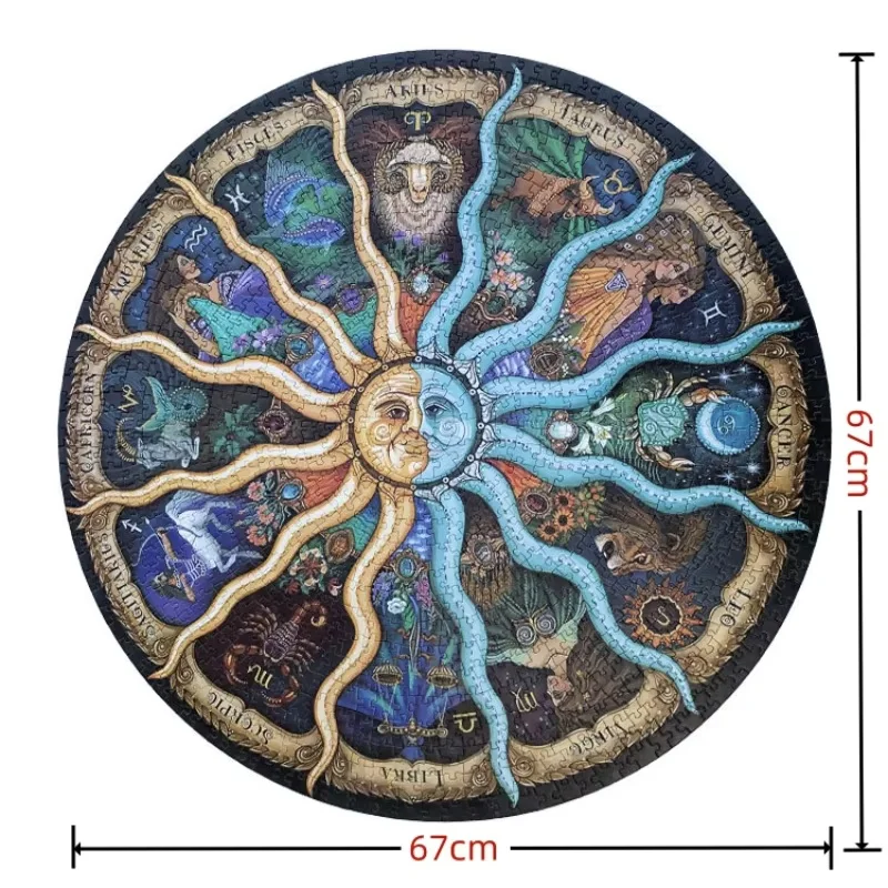 面白い大人のラウンドパズル 1000 ピースムーンチャレンジゲーム学習教育パズルムーンパズルスペースフラットパズル難しいおもちゃ