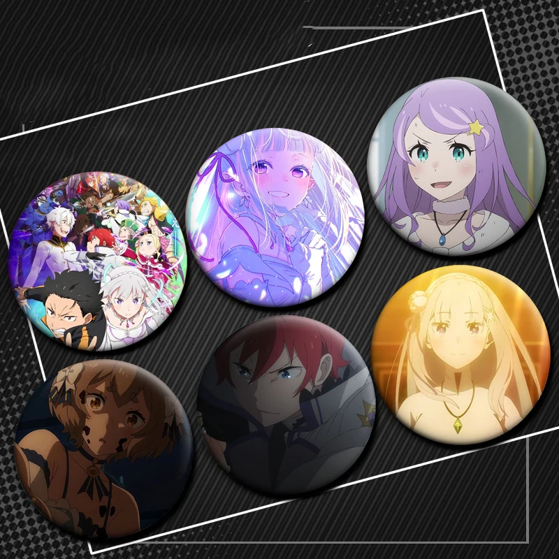 Anime Re:Zero Kara Hajimeru Isekai Seikatsu Pins Cartoon Brooches Badge for Backpack Clothes Bag Decor Jewelry Accessories Gifts