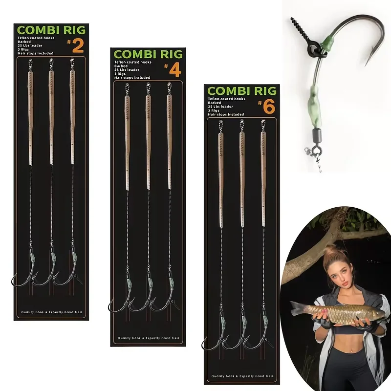 Professionelle Ronnie Fishing Rigs1/2er-Pack – vorgefertigte und gebrauchsfertige, verwirrungssichere, scharfe Haken, spezialisiert auf europäisches Karpfenangeln