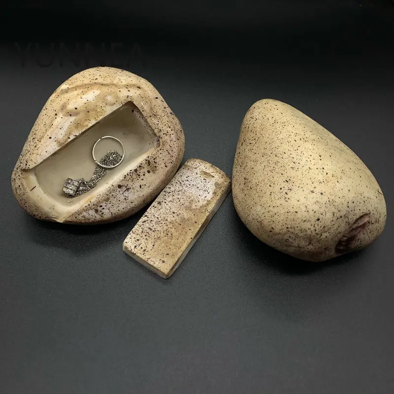 Simulated Stones Reallty Stone Private Money Box Garden Key Box Hidden Safe Valuables Storage Box Jewellery Key