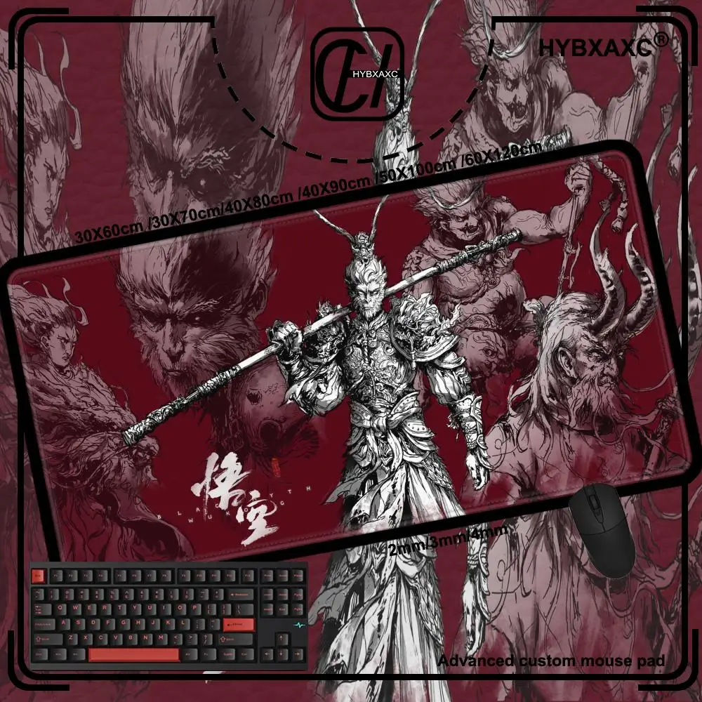

Office Accessories Mouse Pad B-Black Myth Wukong Mousepad XXL Keyboard Gamer Mousemat E-Sports Speed Desk Mat Big PC Cabinet Pad